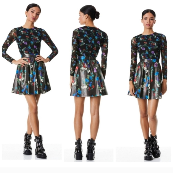 Alice + Olivia Chara Vegan Mini Dress size 12 - Picture 2 of 16